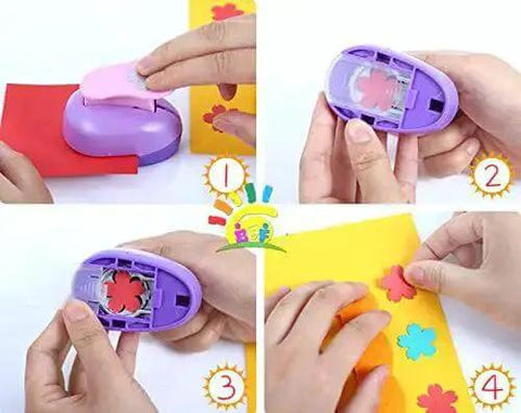 Spring Action Five Eighth Inch Circle Paper Punch For Crafting, Hand Friendly And Easy On Hands, shown creating stencil shapes