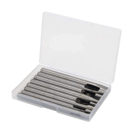 Eight Size Leather Oval Hole Punch Kit 2mm To 5mm Pro Grade Hollow Punch Tool Set in open storage box