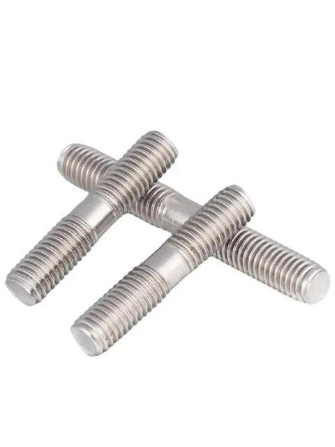 Stainless Steel Double End Threaded Stud Bolt UNC Headed Screws 3/8-16 X 55mm in a cross formation