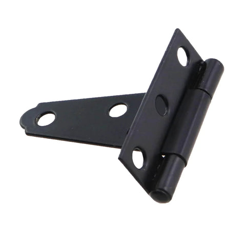4Pcs 2 Inch Black T Shaped Iron Door Hinges With 6 Locating Screw Holes For Outdoor Use Galvanised Finish Suitable For Barn Gates Shutters Fences Rustproof Durable Easy To Install With Weather Resistant Construction close-up