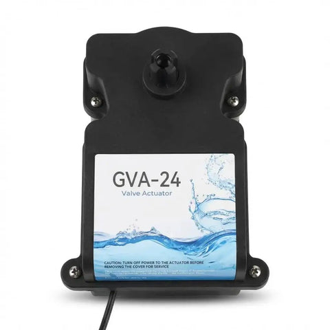 GVA 24 Pool Valve Actuator Replacement With 15 Foot Cable front view showing water splash design on label