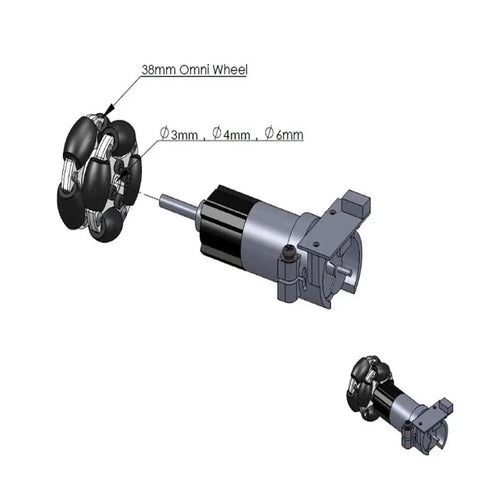 Ultra Durable 1.5 Inch 38mm Robotic Omnidirectional Wheel System with 90 Degree Wheels for robotics projects and DIY bots