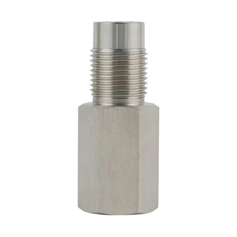 Stainless steel extension pipe fitting with hexagonal body and male threaded end for plumbing use