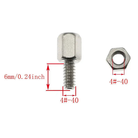 50Pcs Brass Hex Standoff Spacers With Nuts 4-40 Thread 6mm Long Hex Studs For PC Rig Mounting Nickel Plated Copper Hardware