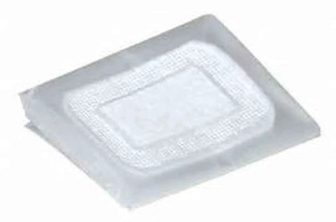 CPR shield from AED Defibrillator Practi Trainer Essentials Base Model Training Kit, showing individual protector shield in packaging