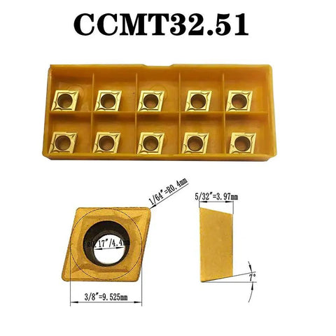 20 Pack Carbide Turning Inserts CCMT09T304 CCMT32.51 Multilayer Coated Inserts for CNC Lathe 80 Degree Indexable