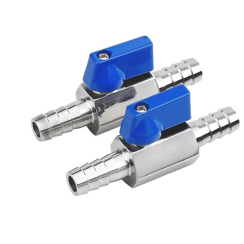 BesNPT stainless steel shut-off valve, blue lever, 3/8 inch hose barb, pack of 2