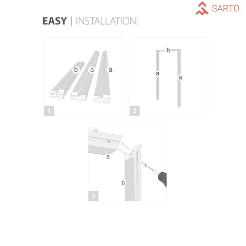 Installation steps for Modern Black Double Swing Interior French Doors With Glass hardware and frames included