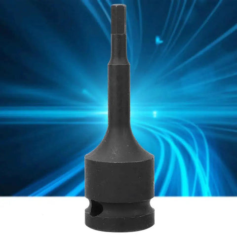 Front view of a black 1/2-inch hex bit socket adapter made of 42CrMo alloy for impact wrenches
