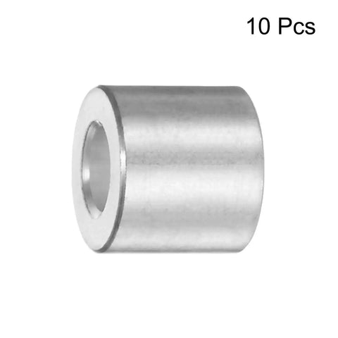 Aluminum Spacer Set 5mm Bore 10mm Outer Diameter 10mm Length 10 Pieces Standoff Bushing For M5 Screws Bolts And Rods Plain Finish