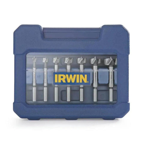 Forstner Bit Set For Woodworking, 8 Piece With Flat Bottomed Holes And Pocket Holes, Ultra Sharp Cutting Teeth, Three Eighths Inch Shank
