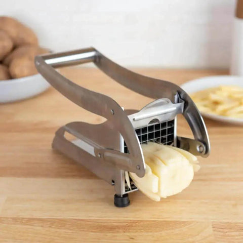 Homemade Fries Made Easy With A French Fry Cutter That Has Two Blades For Shoestring And Steak Fries Stainless Steel Potato Slicer