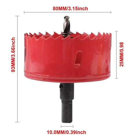 Bi Metal Hole Saw Set M42 HSS Ten Diameters 75mm Through 120mm Heavy Duty Cutters For Wood Metal Aluminum Iron Sheet Pipe
