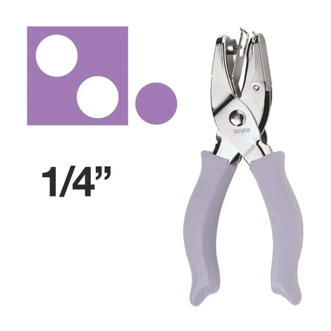 Purple Circle Hand Punch 1/4 Inch For Crafts With Cushioned Grip Dope Easy To Use For Scrapbooking And Card Making Punch