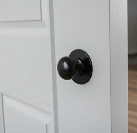 Matte Black Large Bifold Closet Door Knobs Four Pack With Renovation Ready Wide Base Zinc Round Kitchen Wardrobe Dummy Pull Knobs