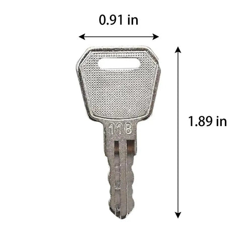 Ignition Keys For Electric Pallet Jacks 1115-500016-00 Marked 118 Ready For E30 EZ30 EPT20-15ET Front View