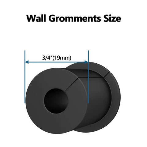 Cable Routing Kit For Three Quarter Inch Wall Holes With Four Wall Grommets And Spade Drill Bit showing grommet size 3/4 inch 19.05 mm