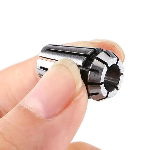 Close-up of ER11 Spring Collet in hand, part of ER11 Spring Collet Set For CNC Milling And Engraving, made of high precision spring steel.