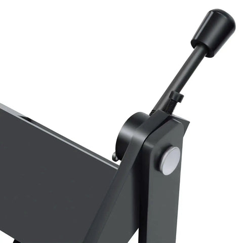 Close-up of handle on Portable 24 Inch Sheet Metal Brake With 0 To 135 Degree Bend Range, handles 20 gauge, features removable blade
