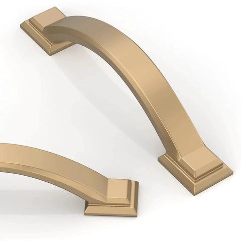 Two champagne bronze cabinet pulls from 10 Pack Champagne Bronze Cabinet Pulls 3 Inch Solid Zinc Alloy Cabinet Handles Drawer Pulls For Kitchen Cabinets Individually Packaged To Prevent Bumps And Scratches.