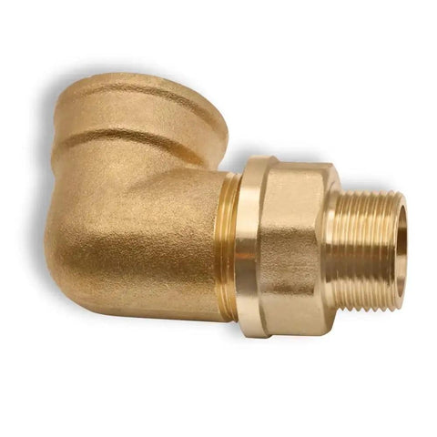 Brass Adapter Three Quarters Inch Male To One Inch Female NPT Pipe Fitting, side view showing corrosion-resistant brass connector.