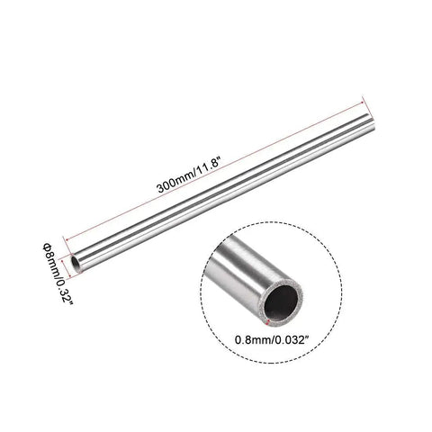 Capillary Tube Set Pro Grade 4 Pcs 304 Stainless Steel Capillary Tubing 6.4mm ID 8mm OD 300mm Length 0.8mm Wall For Precision Instruments