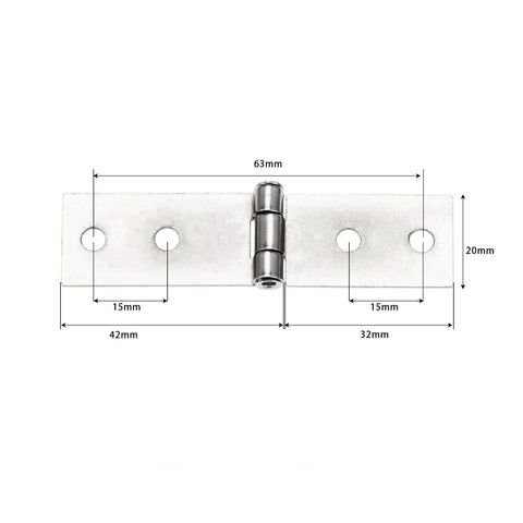 Two Piece Ball Bearing Door Hinges With Eight Screws Silver 74mm By 20mm Right Angle Four Hole Iron Alloy Cabinet Hinges