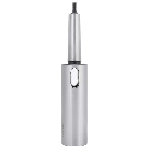 Morse taper reducing drill sleeve adapter for lathe MT3–MT4, metal silver finish