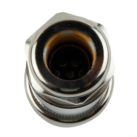 Top view of Single All-Metal Female Proportional Valve Connector 7-Pin IP67 CE RoHS Compliant, heavy-duty plug for hydraulic systems.