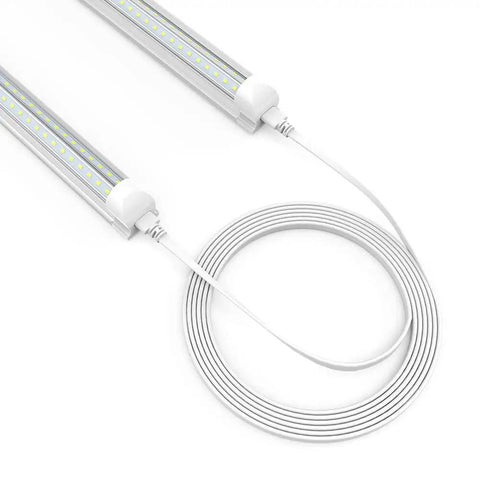 Four Pack 6 Foot T5 T8 LED Shop Light Connecting Wires Dual Ended Linkable Cables For LED Tube Fixtures No Soldering Required Plug