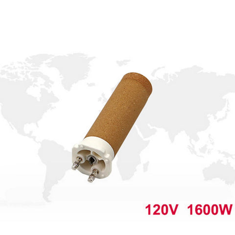 Hot air welder heating core W100.702 with brown ceramic sleeve and white connector base, 120V 1600W