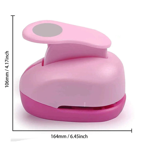 Totally Worth It 3 Inch Circle Craft Punch Pink For DIY Projects, showing side view with dimensions 164mm x 106mm