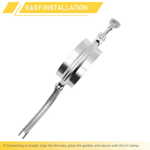 4-inch stainless steel tri-clamp ferrule with clamp hardware for sanitary fittings