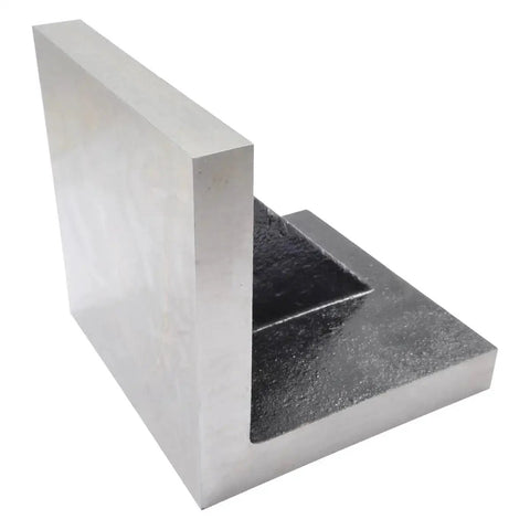 3 Inch Ground Angle Plate With Webbed End For Precise Machining, 3 By 3 By 3 Inch Heavy Duty Cast Iron Fixture Normalized And Stress Relieved