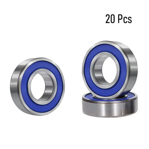 Pro Grade Deep Groove Ball Bearing 6x12x4mm MR126-2RS 20 Pack Blue Rubber Sealed Chrome Steel Bearings image