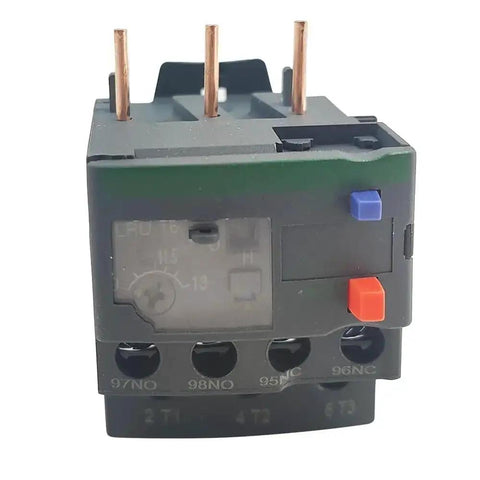 Front view of LRD16 Thermal Overload Relay For LC1D12 Through LC1D38 Contactors Adjustable 9-13 Amp Thermal Protection AC And DC Compatible