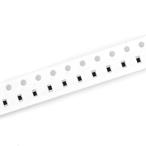 White carrier tape for 0603 SMD resistors with round holes and rectangular pockets