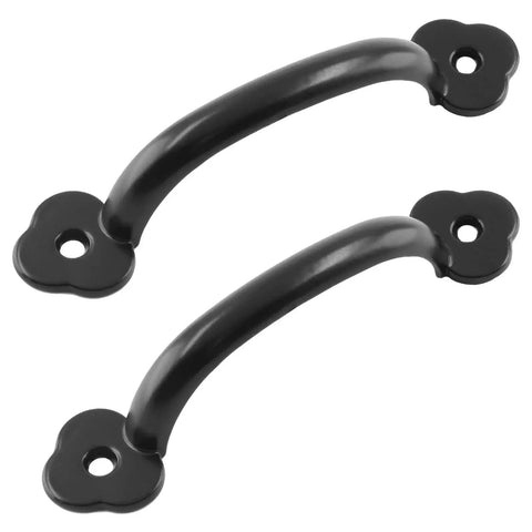 12 Piece Antique Plum Blossom Zinc Alloy Door And Drawer Pulls Set, Black Gate Handles 4 Inch 102mm Length, Pack of 12