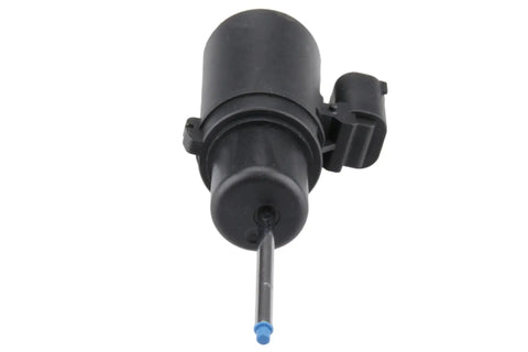Brake booster sensor, black plastic body with blue plunger tip, front close-up view.