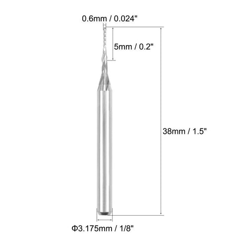 Pro Grade 0.6mm Carbide End Mill Set For PCB Engraving And CNC Routing 10 Pieces With 1/8 Inch Shank Ultra Fine Grain Cutter