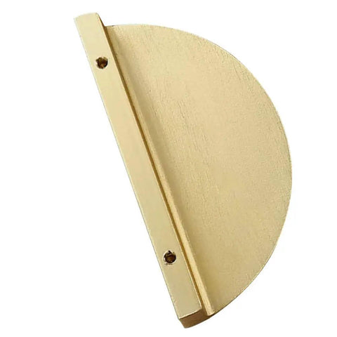 4-Piece 3.9 Inch Half Moon Drawer Pull Handles in Brushed Gold Semicircle Design for Cabinets, Sturdy Aluminum Construction