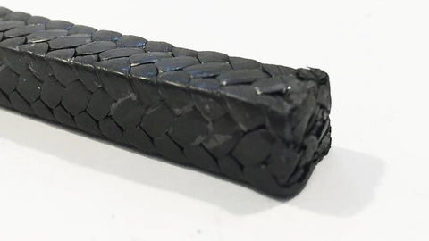 Braided packing spool, black expanded PTFE graphite, 5/8 in CS x 1 lb spool