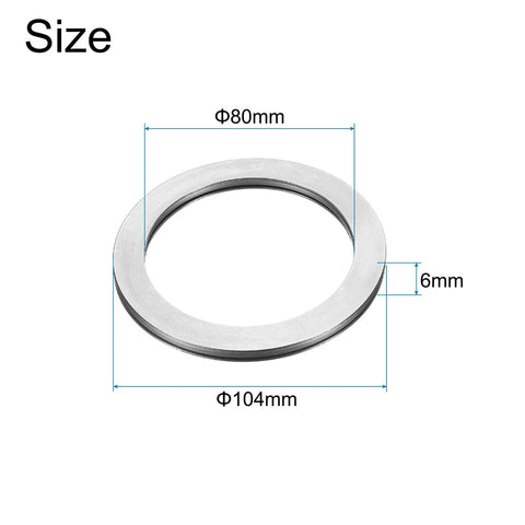 Thrust needle roller bearing washer, chrome steel, 80x104x6mm