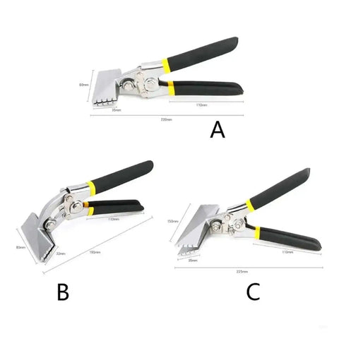 Sheet Metal Bending Pliers Hand Seamer with wide jaw and ergonomic grip, in straight and elbow bend options, nickel-plated steel