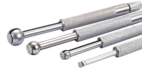 Durable Inside Bore Gage Set For Extra Long Reach In Deep And Shallow Holes And Slots With Full Ball, 4 Piece Metric Ranges 3.5mm to 13mm, shown