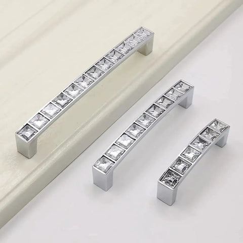 U Shape Crystal Glass Diamond Rhinestone Cabinet Pulls 4 Pack With 2.5 Inch Center Holes Includes 0.87 0.98 And 1.18 Inch Screws