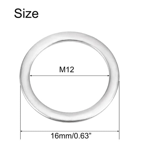 Ultra Thin Stainless Steel Flat Washers M12 By 16 By 0.5mm 100 Piece Set Heavy Duty Spacers And Metal Shims For Screws Bolts Electronic Repair Automotive Use Fits M12 Fasteners Tight Space Friendly