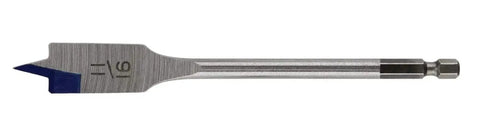 Speedbor Spade Wood Drill Bit 11/16 In x 6 In for Impact Drivers with Blue Groove Parabolic Scoop and Chamfered Edges