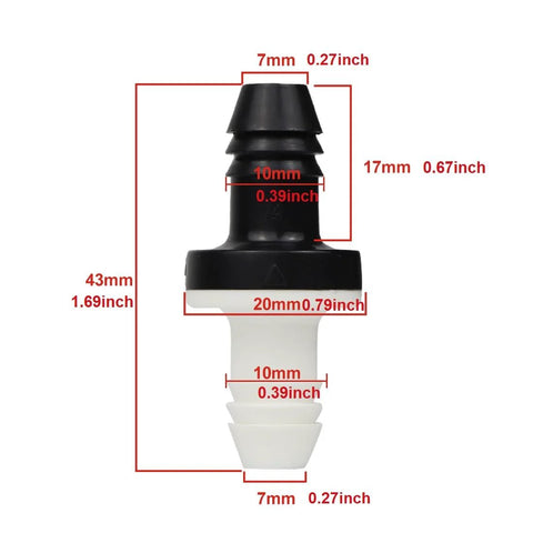Amazon BBTUS inline vacuum barbed check valve, ABS, 3/8in (10mm), one-way non-return valve