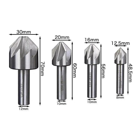 Carbide Chamfer End Mill 60 Degrees With 6 To 8 Flute Deburring Cutter For CNC Router in various sizes and dimensions